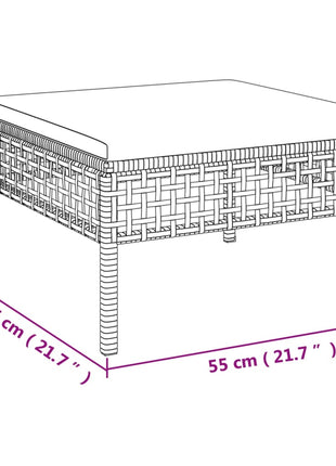 6-Delige Loungeset Met Kussens Poly Rattan Grijs