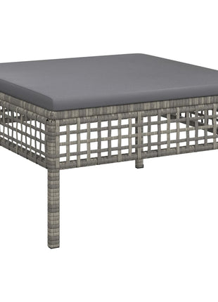 8-Delige Loungeset Met Kussens Poly Rattan Grijs
