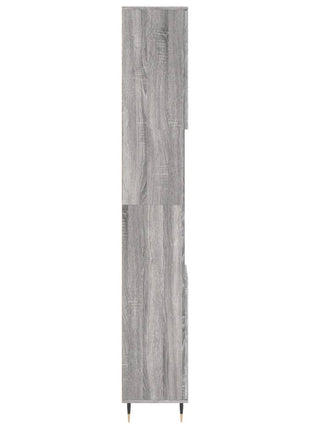 Badkamerkast 30X30X190 Cm Bewerkt Hout Eikenkleur Grijs Sonoma