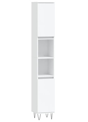 Badkamerkast 30X30X190 Cm Bewerkt Hout Wit