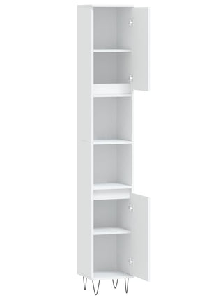 Badkamerkast 30X30X190 Cm Bewerkt Hout Wit