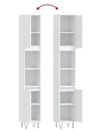 Badkamerkast 30X30X190 Cm Bewerkt Hout Wit