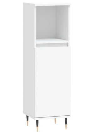 Badkamerkast 30x30x100 cm bewerkt hout wit