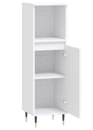 Badkamerkast 30x30x100 cm bewerkt hout wit