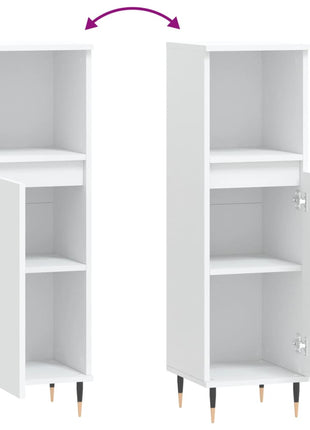 Badkamerkast 30x30x100 cm bewerkt hout wit