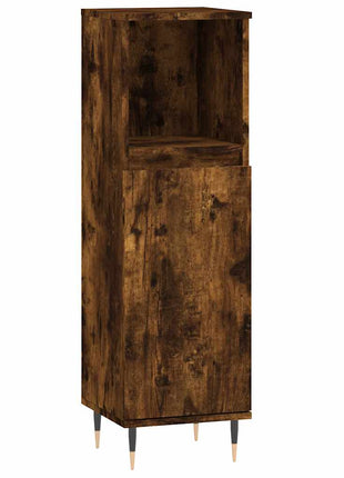 Badkamerkast 30X30X100 Cm Bewerkt Hout Kleurig Gerookt Eiken