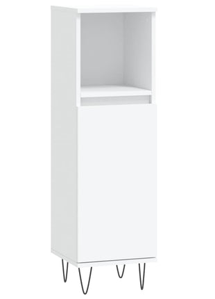 Badkamerkast 30x30x100 cm bewerkt hout wit