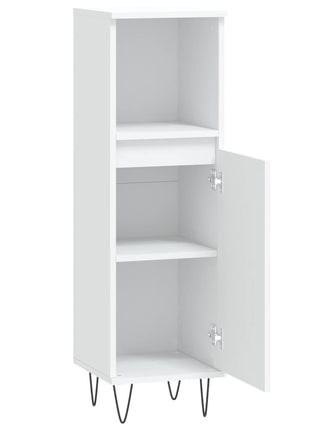 Badkamerkast 30x30x100 cm bewerkt hout wit