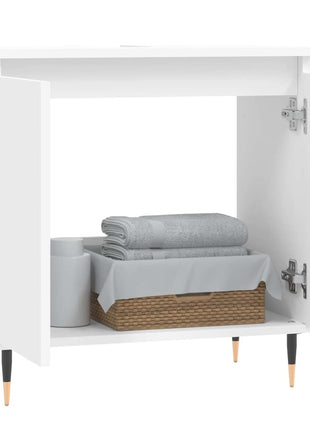 Badkamerkast 58X33X60 Cm Bewerkt Hout Wit