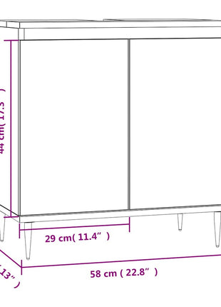 Badkamerkast 58X33X60 Cm Bewerkt Hout Wit