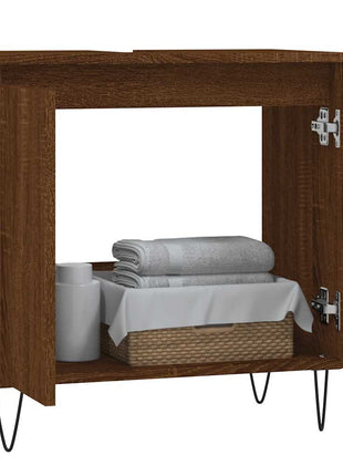 Badkamerkast 58X33X60 Cm Bewerkt Hout Bruin Eikenkleur