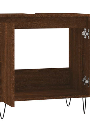 Badkamerkast 58X33X60 Cm Bewerkt Hout Bruin Eikenkleur