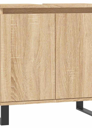 Badkamerkast 58x33x60 cm bewerkt hout sonoma eikenkleurig