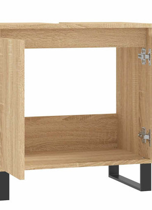 Badkamerkast 58x33x60 cm bewerkt hout sonoma eikenkleurig