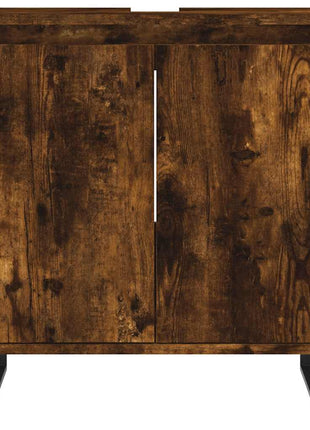 Badkamerkast 58X33X60 Cm Bewerkt Hout Kleurig Gerookt Eiken