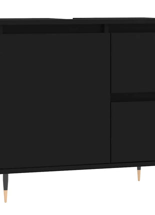 Badkamerkast 65x33x60 cm bewerkt hout zwart