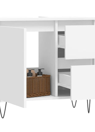 Badkamerkast 65x33x60 cm bewerkt hout wit