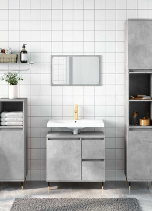 Badkamerkast 65X33X60 Cm Bewerkt Hout Betongrijs