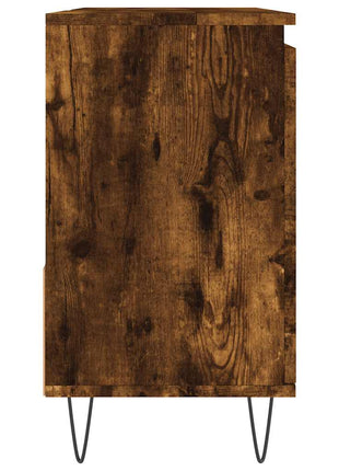 Badkamerkast 65x33x60 cm bewerkt hout gerookt eikenkleurig