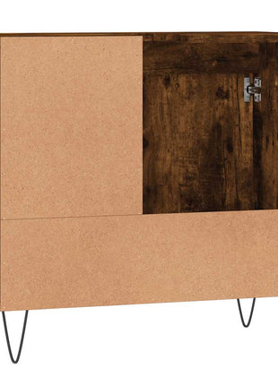 Badkamerkast 65x33x60 cm bewerkt hout gerookt eikenkleurig