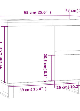 Badkamerkast 65X33X60 Cm Bewerkt Hout Kleurig Gerookt Eiken