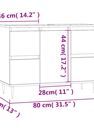 Badkamerkast 80X33X60 Cm Bewerkt Hout Betongrijs