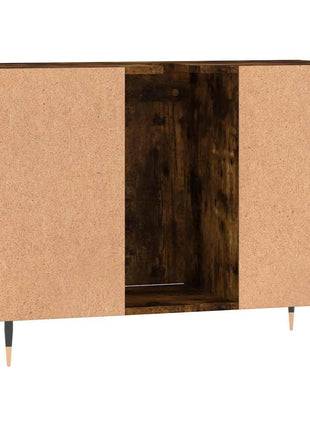 Badkamerkast 80x33x60 cm bewerkt hout gerookt eikenkleurig