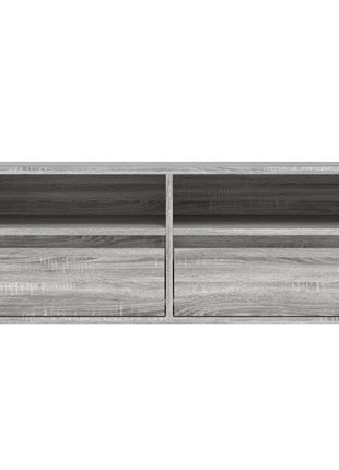 Tv-Meubel 100X34,5X44,5 Cm Bewerkt Hout Eikenkleur Grijs Sonoma