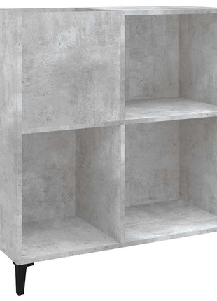 Platenkast 84,5X38X89 Cm Bewerkt Hout Betongrijs
