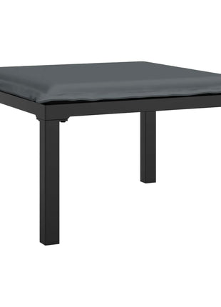 4-Delige Loungeset Poly Rattan Zwart En Grijs