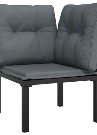 7-Delige Loungeset Poly Rattan Zwart En Grijs