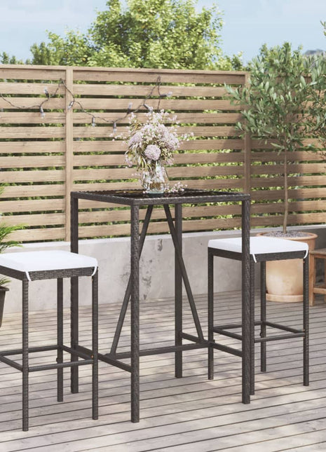 9-Delige Tuinbarset Met Kussens Poly Rattan