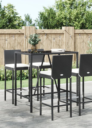 7-Delige Tuinbarset Met Kussens Poly Rattan
