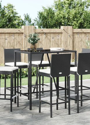 7-Delige Tuinbarset Met Kussens Poly Rattan
