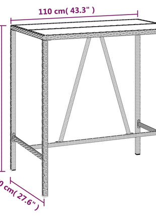 7-Delige Tuinbarset Met Kussens Poly Rattan