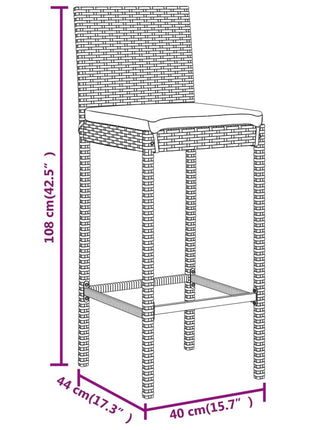 7-Delige Tuinbarset Met Kussens Poly Rattan