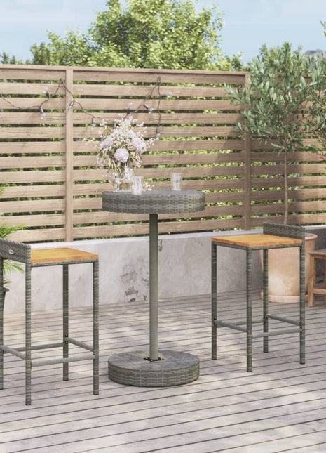 5-Delige Tuinbarset Poly Rattan En Massief Acaciahout