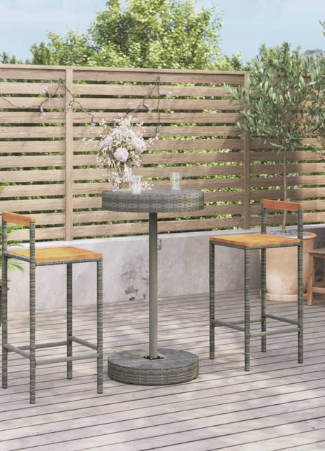 5-Delige Tuinbarset Poly Rattan En Massief Acaciahout