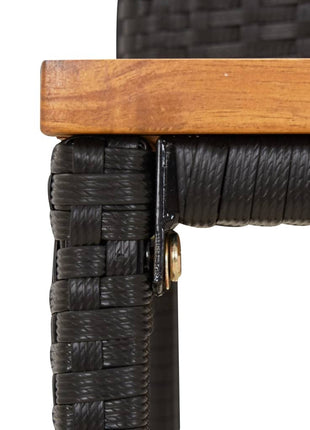 5-Delige Tuinbarset Poly Rattan En Massief Acaciahout