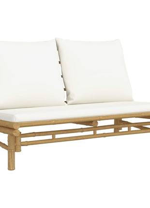 2-Delige Loungeset Met Kussens Bamboe Wit