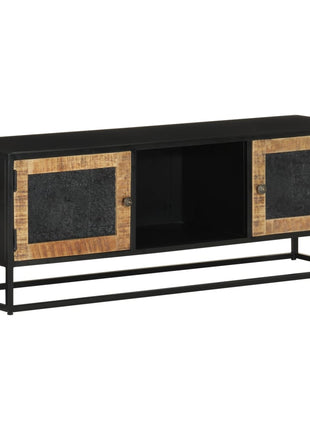 Tv-Meubel 110X30X40 Cm Massief Ruw Mangohout En Ijzer