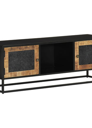Tv-Meubel 110X30X40 Cm Massief Ruw Mangohout En Ijzer