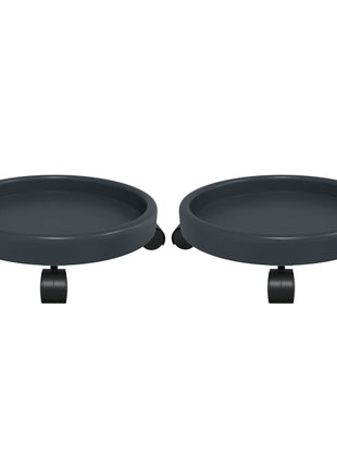 Plantentrolleys 2 St Met Wielen Ø34 Cm 35 Kg Grijs