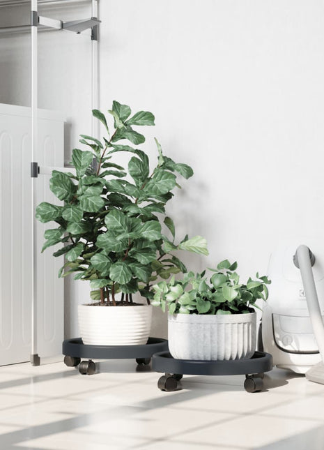 Plantentrolleys 2 St Met Wielen Ø34 Cm 35 Kg Grijs