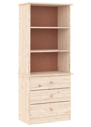 Boekenkast Met Lades Alta 60X35X142 Cm Massief Grenenhout