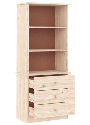 Boekenkast Met Lades Alta 60X35X142 Cm Massief Grenenhout