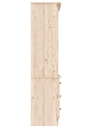 Boekenkast Met Lades Alta 60X35X142 Cm Massief Grenenhout