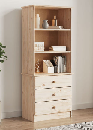 Boekenkast Met Lades Alta 60X35X142 Cm Massief Grenenhout