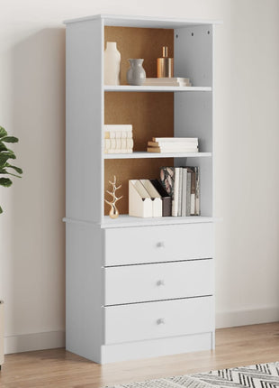 Boekenkast Met Lades Alta 60X35X142 Cm Massief Grenenhout