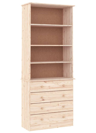 Boekenkast Met Lades Alta 77X35X186,5 Cm Massief Grenenhout